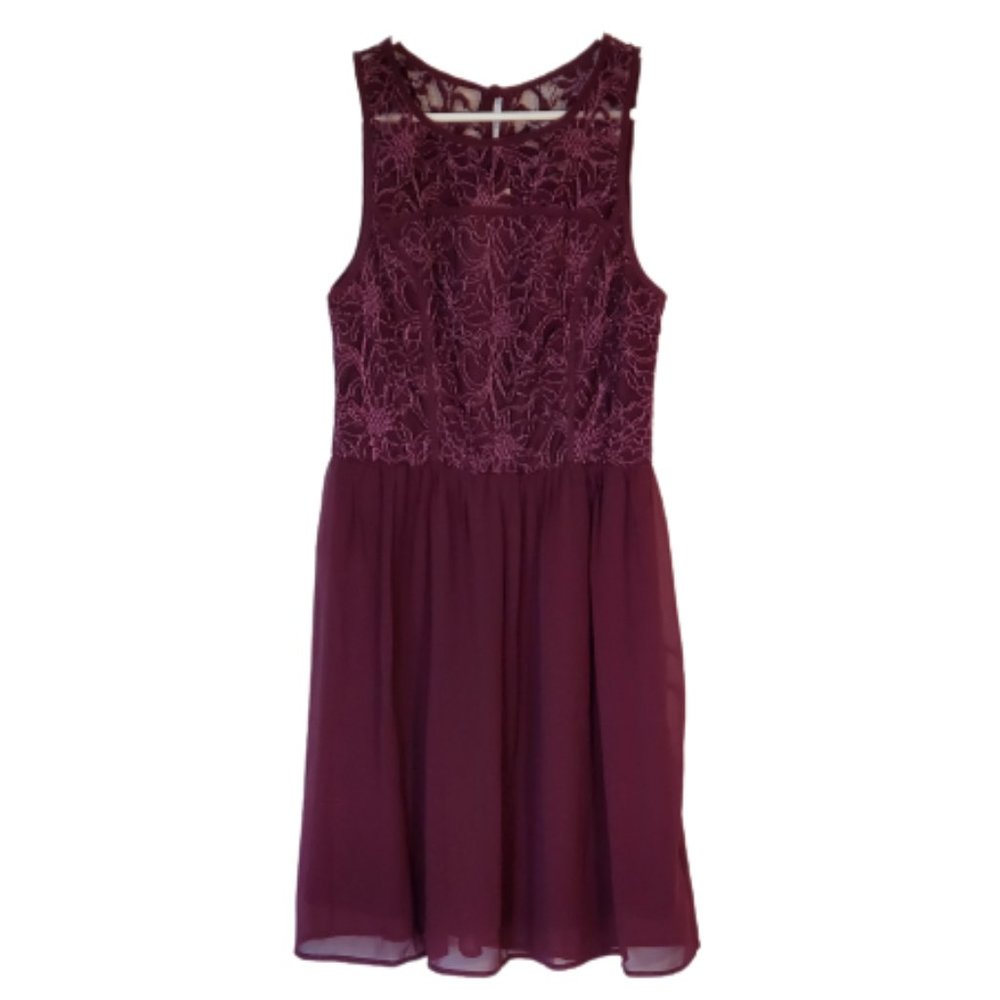 Alya Francesca's Sleeveless Lined, Plumb Wine Dress, Women's Small NWT